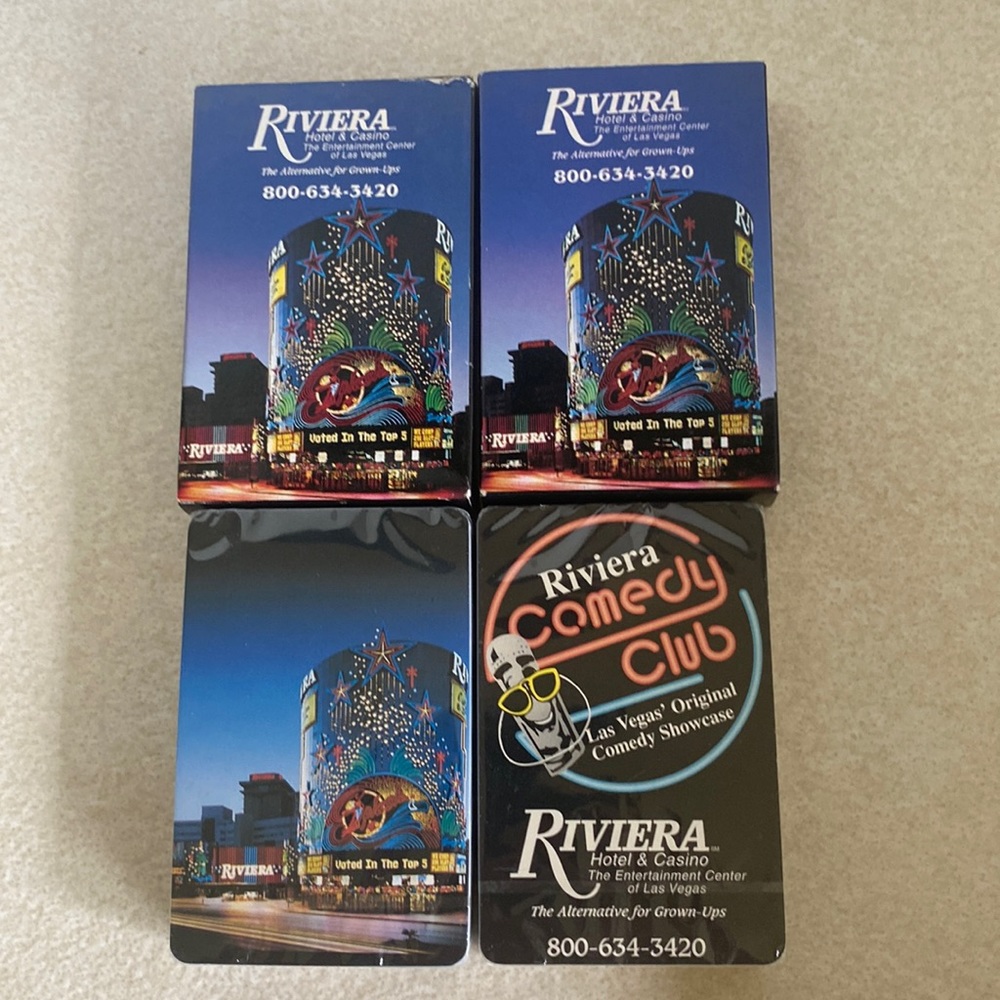 Riviera Hotel & Casino Las Vegas (4) decks of souvenir playing cards